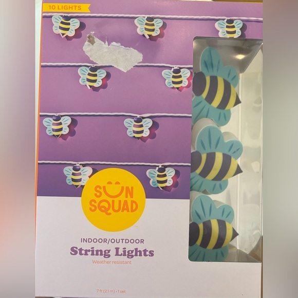 NWT sun squad bee 10 count iridescent string lights 6 feet - Picture 4 of 4